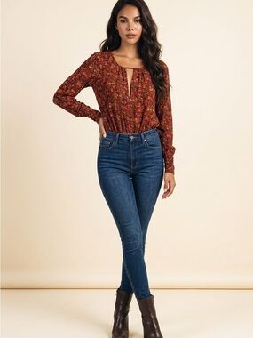Free People Floral Body Suit